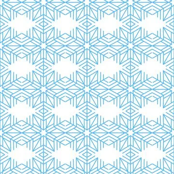 Snowflake seamless pattern, geometric snowflake design element, vector illust Stock Illustration