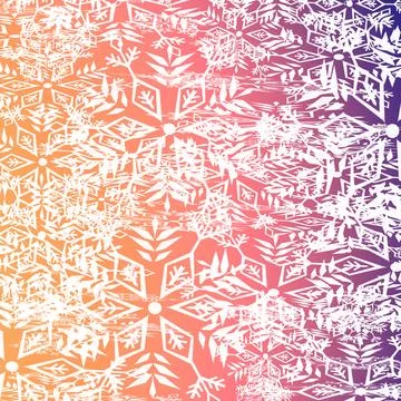 Snowflake seamless pattern on a gradient background. イラスト素材