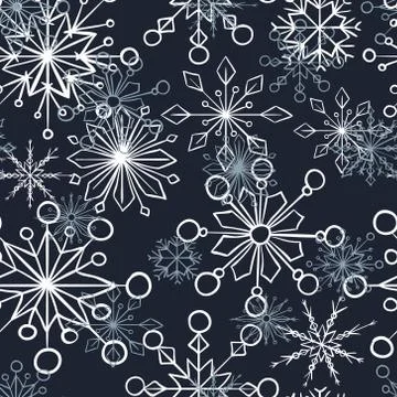 Snowflake seamless pattern Stock Illustration