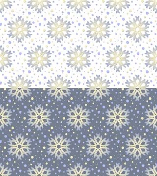 Snowflake seamless pattern. Mandala style Ornamental Grid, winter holiday Stock Illustration