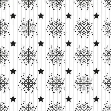 Snowflake seamless pattern Merry Christmas and Happy New Year winter holiday  Stock Illustration