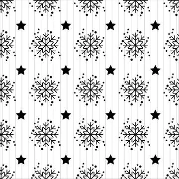 Snowflake seamless pattern Merry Christmas and Happy New Year winter holiday  Stock Illustration