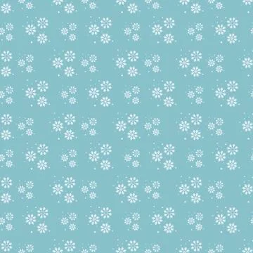 Snowflake seamless pattern. Snow on blue background. Abstract wallpaper, wrap Stock Illustration
