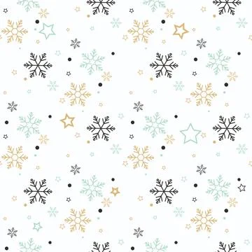 Snowflake seamless pattern. Snow on blue background. Abstract wallpaper, wr.. Illustrazione stock