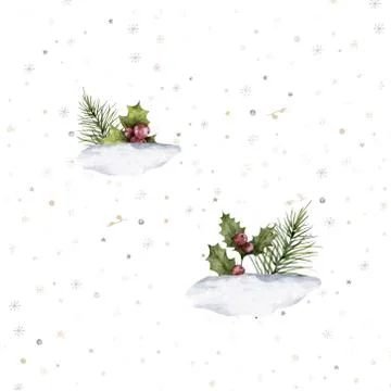Snowflake seamless pattern. Snow on white background. Abstract wallpaper, wra Stock Illustration