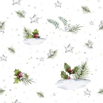 Snowflake seamless pattern. Snow on white background. Abstract wallpaper, wra Stock Illustration