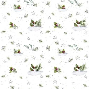 Snowflake seamless pattern. Snow on white background. Abstract wallpaper, wra Stock Illustration