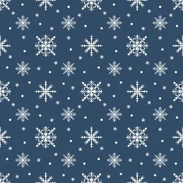 Snowflake seamless pattern. vector snowflakes background. Stock Illustration