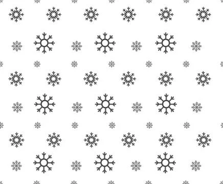 Snowflake seamless pattern on white background. snowflakes wallpaper. Illustrazione stock