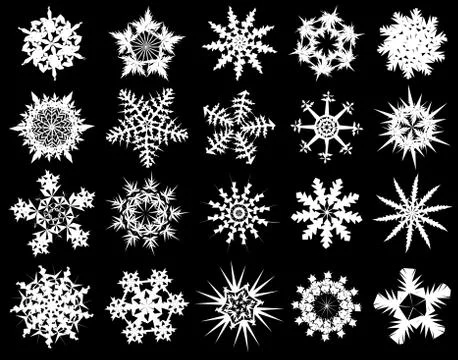 Snowflake selection Illustrazione stock