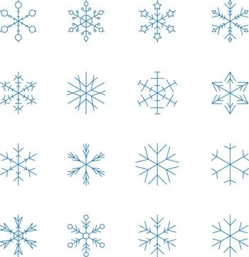 Snowflake set background. Isolated snowflake vector icon logo snow Xmas イラスト素材