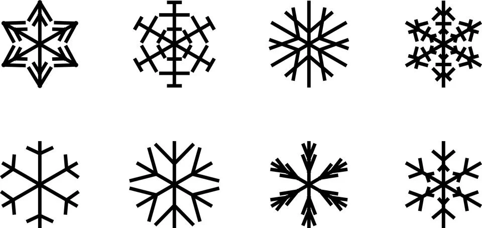 Snowflake set background. Isolated snowflake vector icon logo snow Xmas イラスト素材