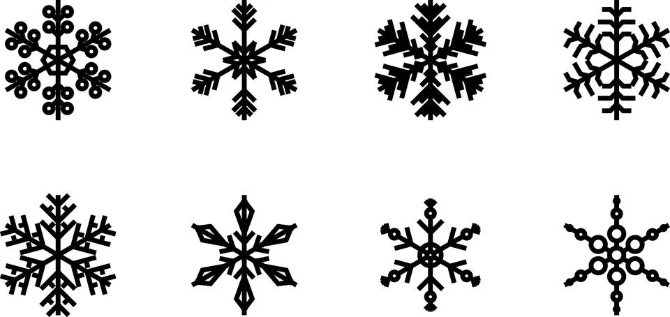 Snowflake set background. Isolated snowflake vector icon logo snow Xmas Stock Illustration