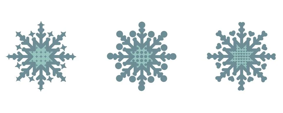 Snowflake Set Halftone Dynamic Symbol Illustrazione stock