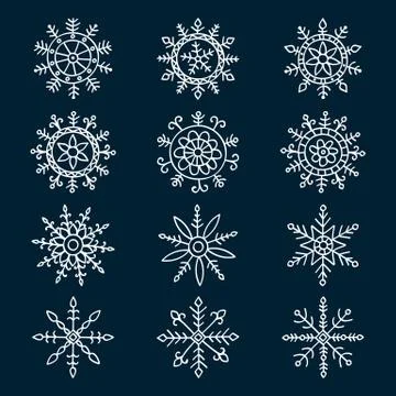 Snowflake set Stock Illustration