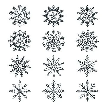Snowflake set Stock Illustration