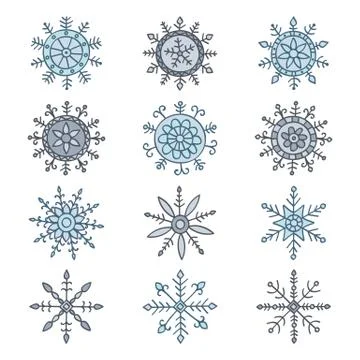Snowflake set Stock Illustration