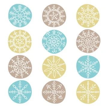 Snowflake set Stock Illustration