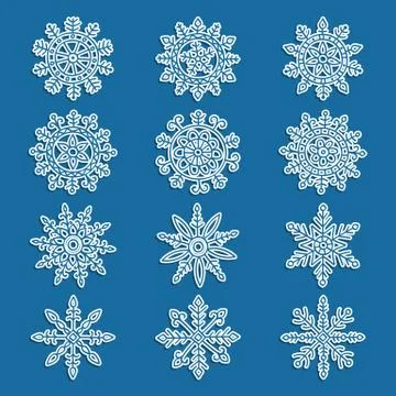 Snowflake set Stock Illustration