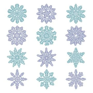 Snowflake set Stock Illustration