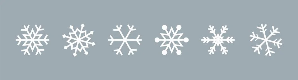 Snowflake set on isolated background. Isolated snowflake collection. Frost ba Illustrazione stock