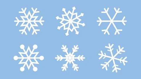 Snowflake set on isolated background. Isolated snowflake collection. Frost ba Stock Illustration