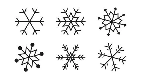 Snowflake set on isolated background. Isolated snowflake collection. Frost ba Stock Illustration