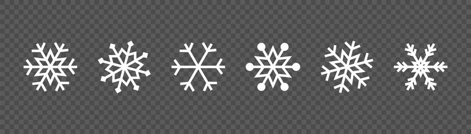 Snowflake set on isolated background. Winter pattern snow ornament vector des Stock Illustration