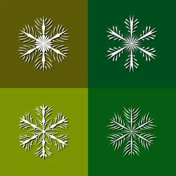 Snowflake set isolated. 스톡 일러스트