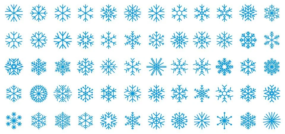 Snowflake set, snow flake vector icon collection Stock Illustration