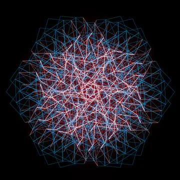 Snowflake shape line art pattern ball design futuristic technology network 3D イラスト素材