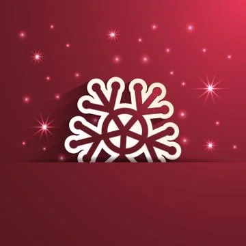 Snowflake shape paper  effect Stock Illustration