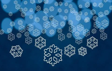 Snowflake shapes against tree lights Stock Illustration