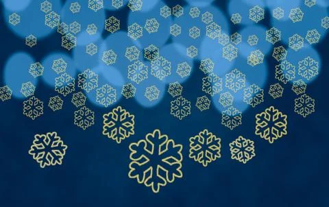 Snowflake shapes against tree lights Stock Illustration