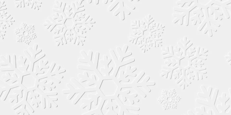 Snowflake shapes offset with different sizes on white background with copy .. Stock Illustration