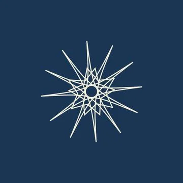 Snowflake with sharp corners abstract pattern star Stock Illustration