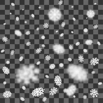 Snowflake shimmer falling transparent Stock Illustration