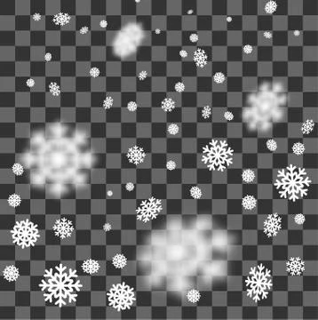 Snowflake shimmer falling transparent Stock Illustration