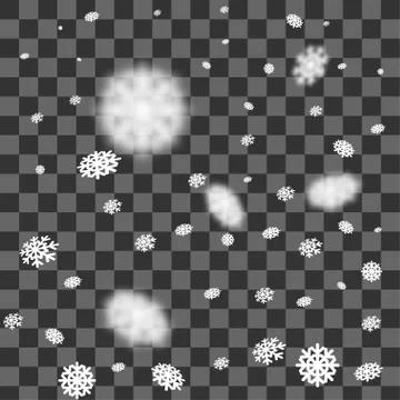 Snowflake shimmer falling transparent Illustrazione stock