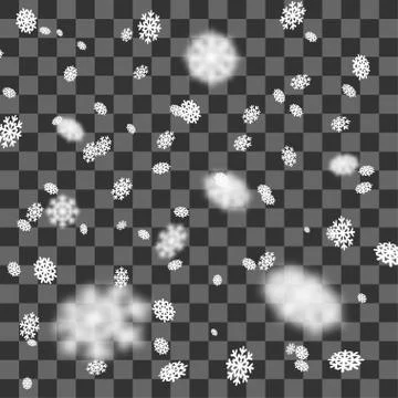 Snowflake shimmer falling transparent Stock Illustration