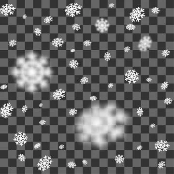 Snowflake shimmer falling transparent Stock Illustration