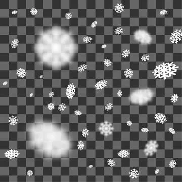 Snowflake shimmer falling transparent Stock Illustration