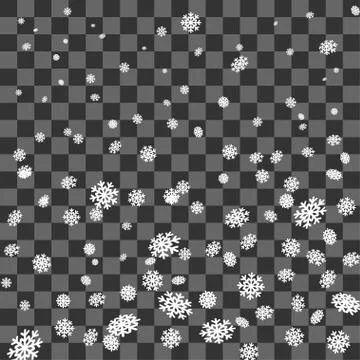 Snowflake shimmer falling transparent Stock Illustration