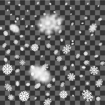 Snowflake shimmer falling transparent Stock Illustration