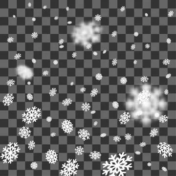 Snowflake shimmer falling transparent Stock Illustration