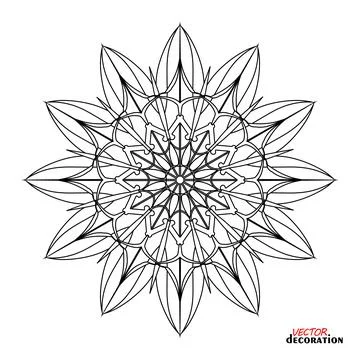 Snowflake sign graphic linear template. Winter symbol abstract design. Vector Stock Illustration