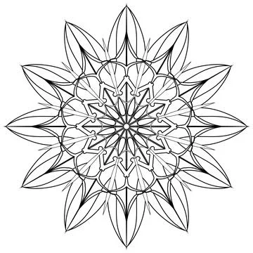 Snowflake sign graphic linear template. Winter symbol abstract design. Colori Stock Illustration
