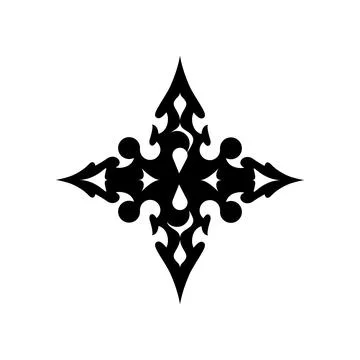 Snowflake silhouette, black vector icon Stock Illustration
