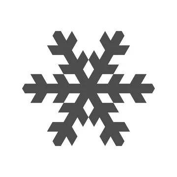 Snowflake Silhouette With Simple Geometric Design Stock Illustration