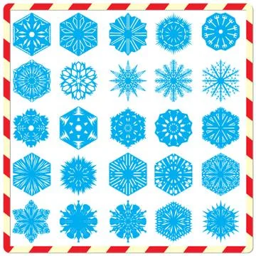 Snowflake silhouettes set Stock-Illustration